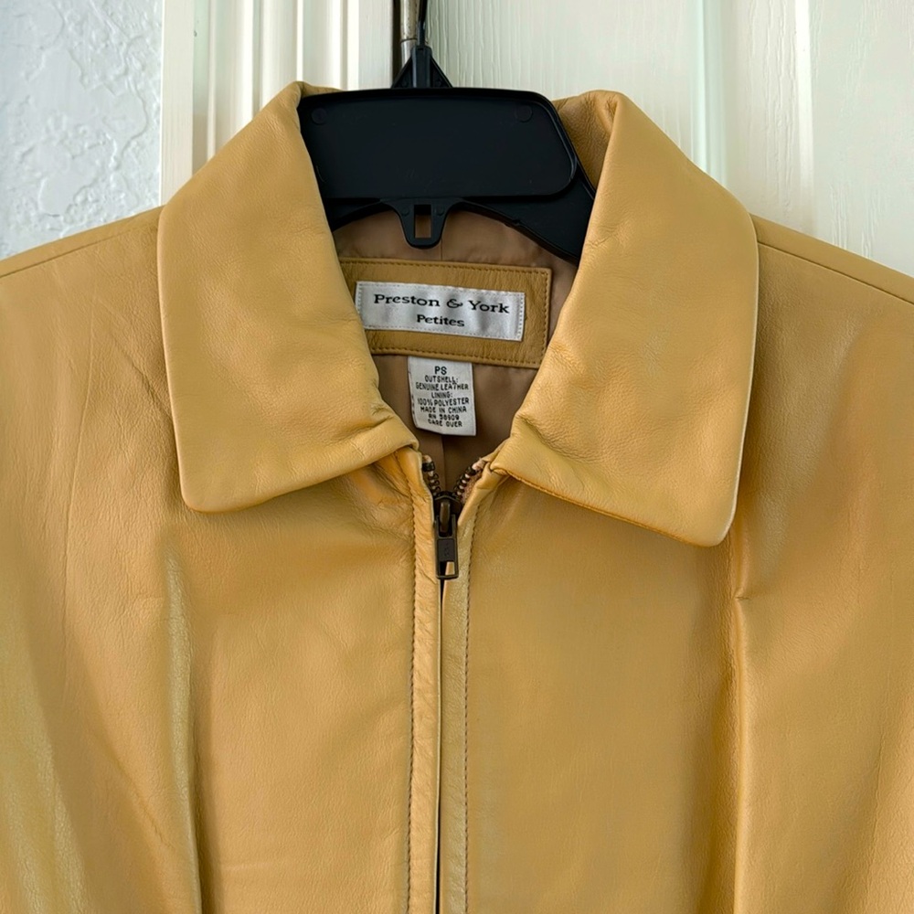 Preston & York Tan Leather Zip-Front Jacket